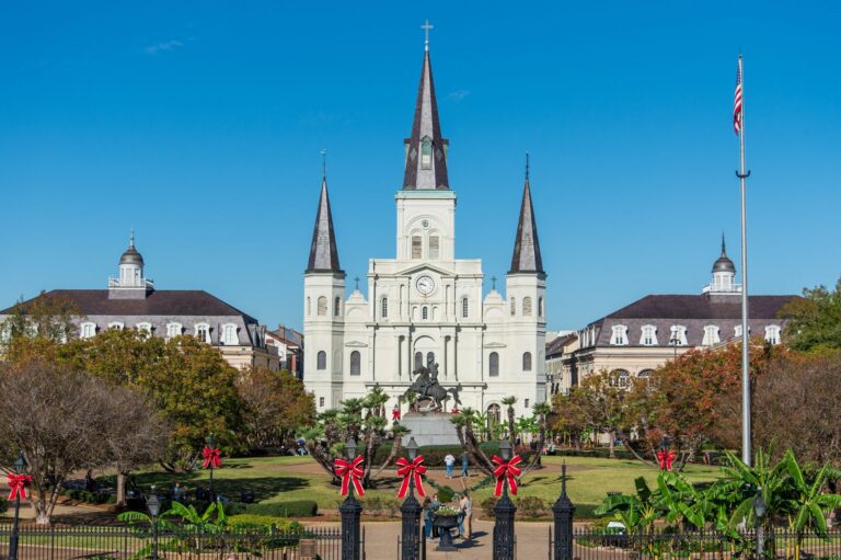 St. Louis Cathedral above Jackson Square in the French Quarter of New Orleans
